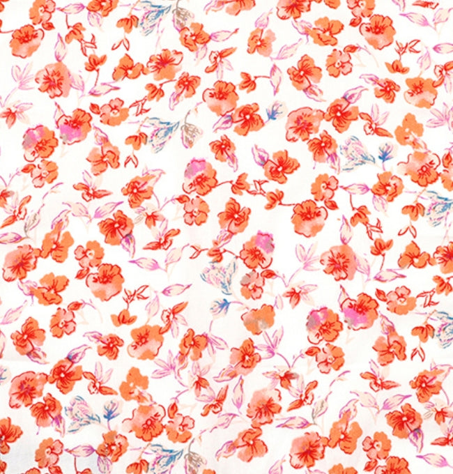 Motif Liberty Rouge Dahlia en Coton