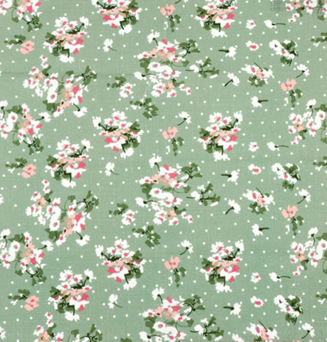 Motif Liberty Vert Renoncule en Coton