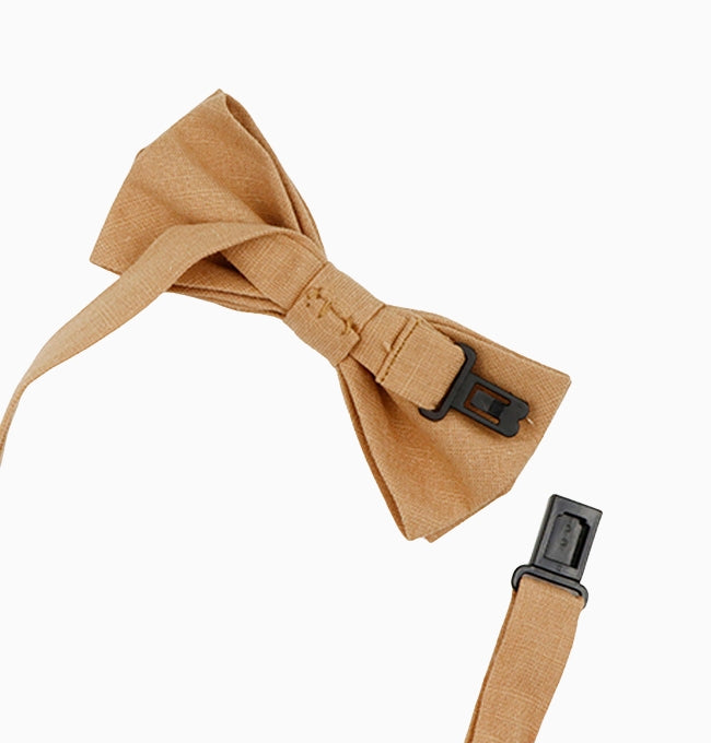 Noeud Papillon Beige Caramel Enfant en Coton