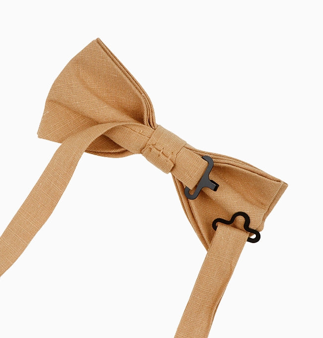 Noeud Papillon Beige Caramel Homme en Coton