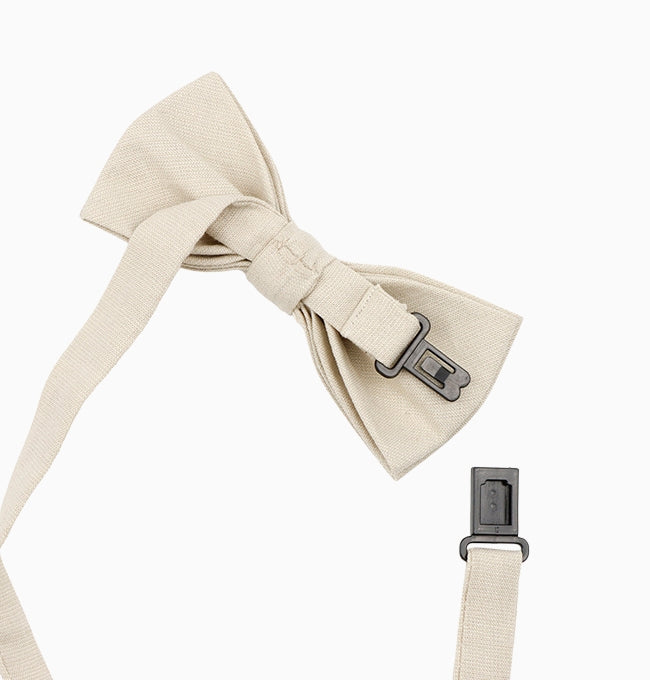 Noeud Papillon Beige Ivoire Enfant en Coton