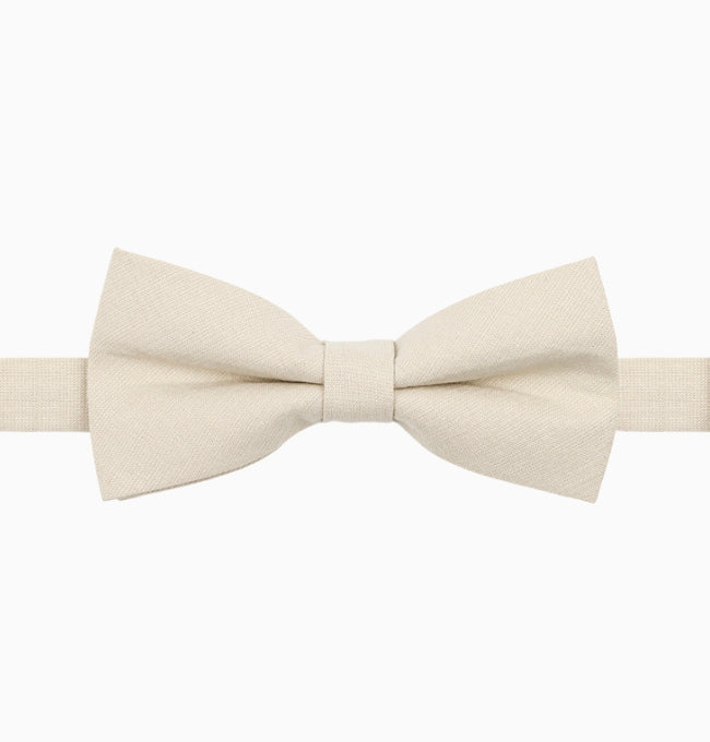 Noeud Papillon Beige Ivoire Homme en Coton