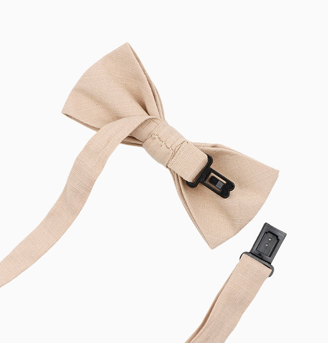 Noeud Papillon Beige Sable Enfant en Coton