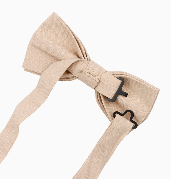Noeud Papillon Beige Sable Homme en Coton