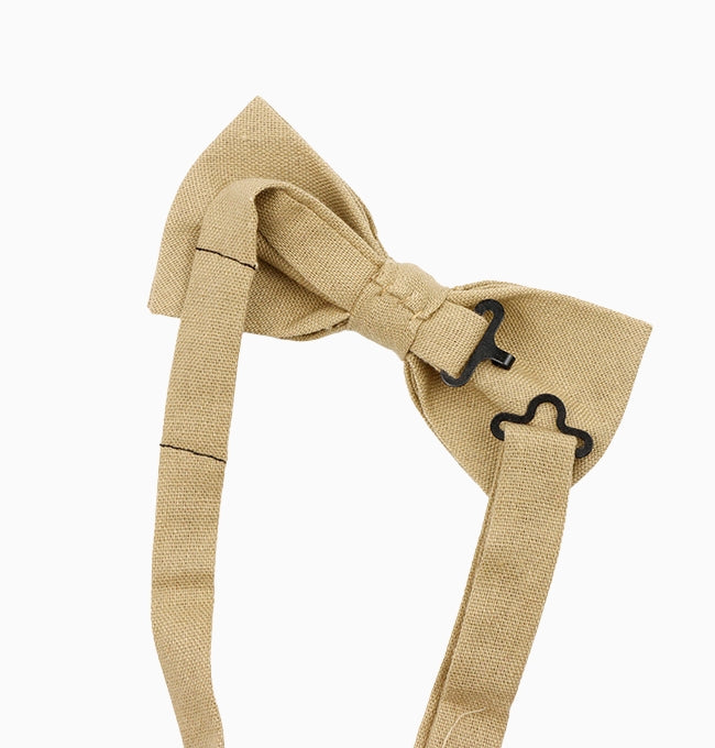 Noeud Papillon Beige Sable Homme en Lin