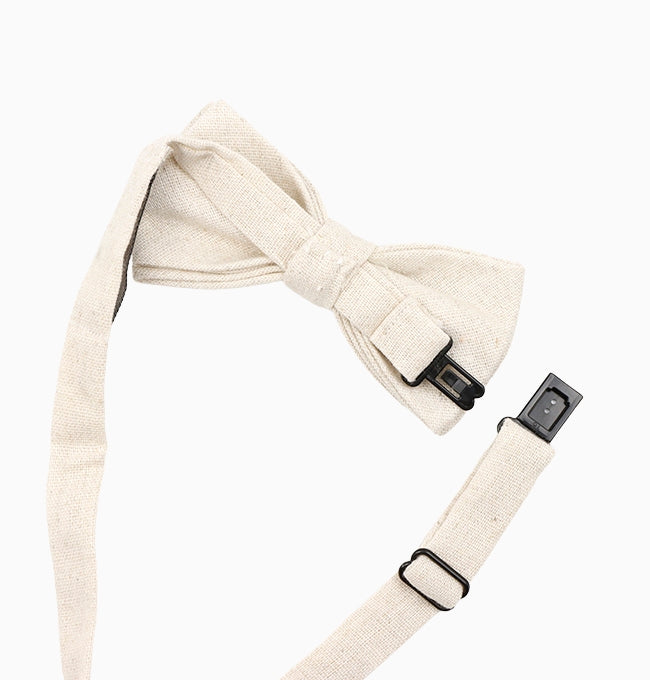 Noeud Papillon Blanc Cassé Enfant en Lin