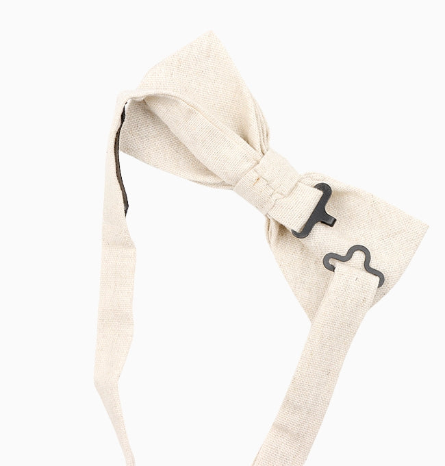 Noeud Papillon Blanc Cassé Homme en Lin