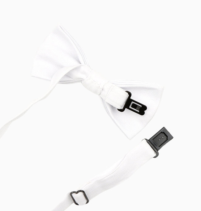 Noeud Papillon Blanc Enfant en Coton Côtelé