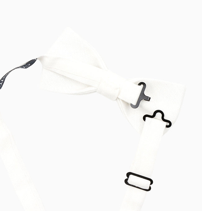 Noeud Papillon Blanc Homme en Lin