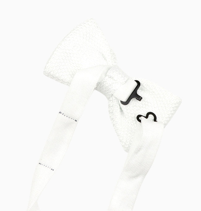 Noeud Papillon Blanc Homme en Tricot