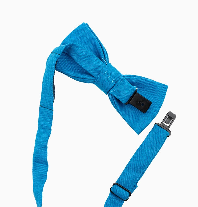 Noeud Papillon Bleu Azur Enfant en Lin
