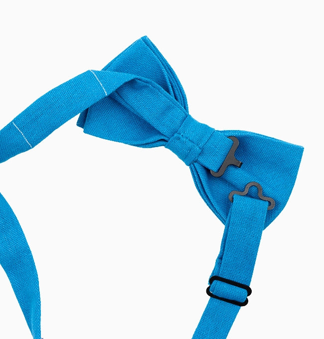 Noeud Papillon Bleu Azur Homme en Lin