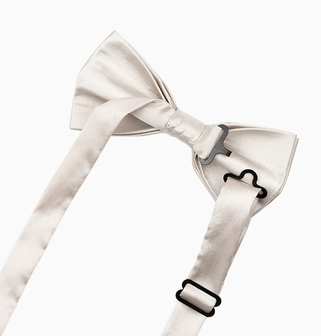 Noeud Papillon Gris Ivoire Homme en Polyester