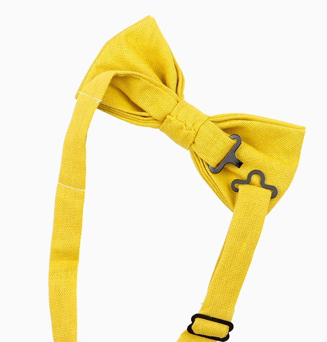 Noeud Papillon Jaune Homme en Lin