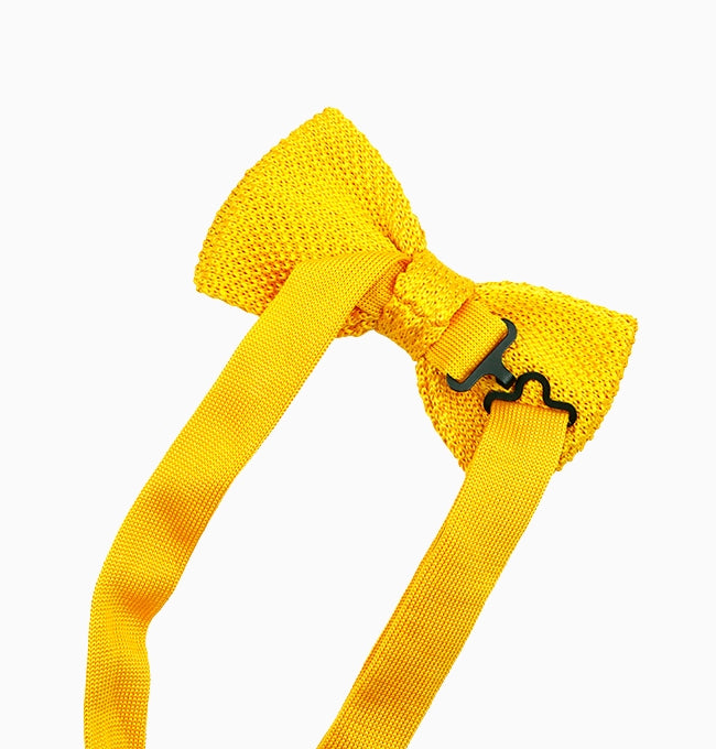 Noeud Papillon Jaune Homme en Tricot