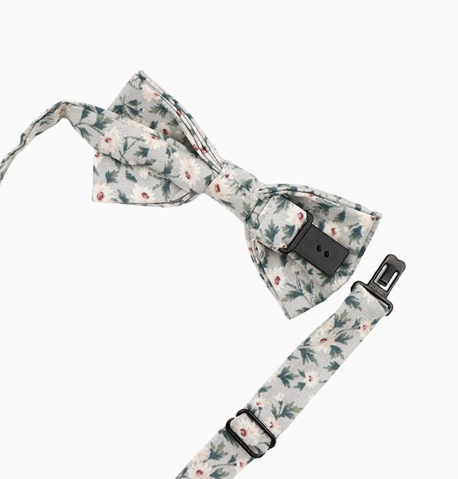 Noeud Papillon Liberty Gris Armoise Enfant en Coton