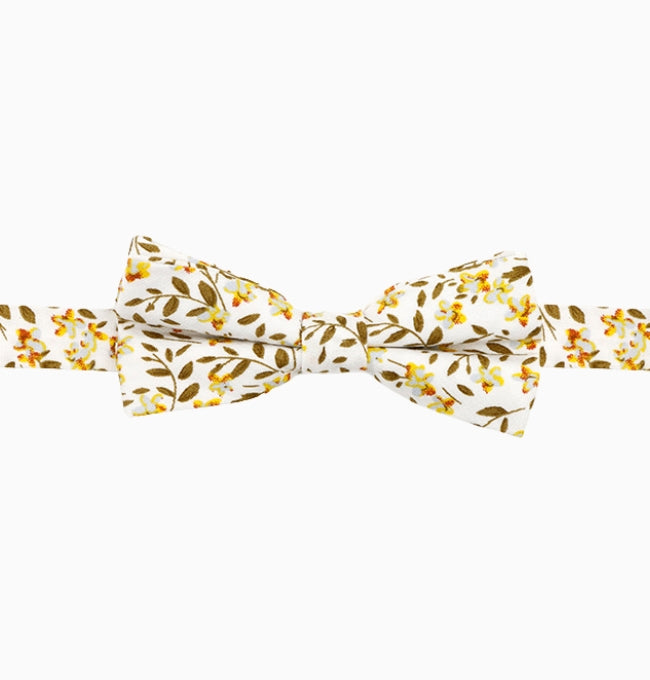 Noeud Papillon Liberty Jaune et Vert Jonquille Enfant en Coton