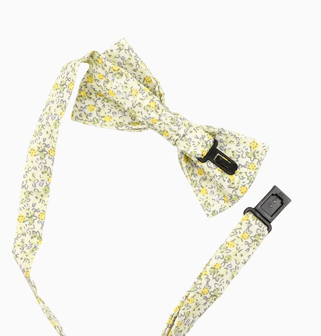 Noeud Papillon Liberty Jaune Vert Mimosa Enfant en Coton