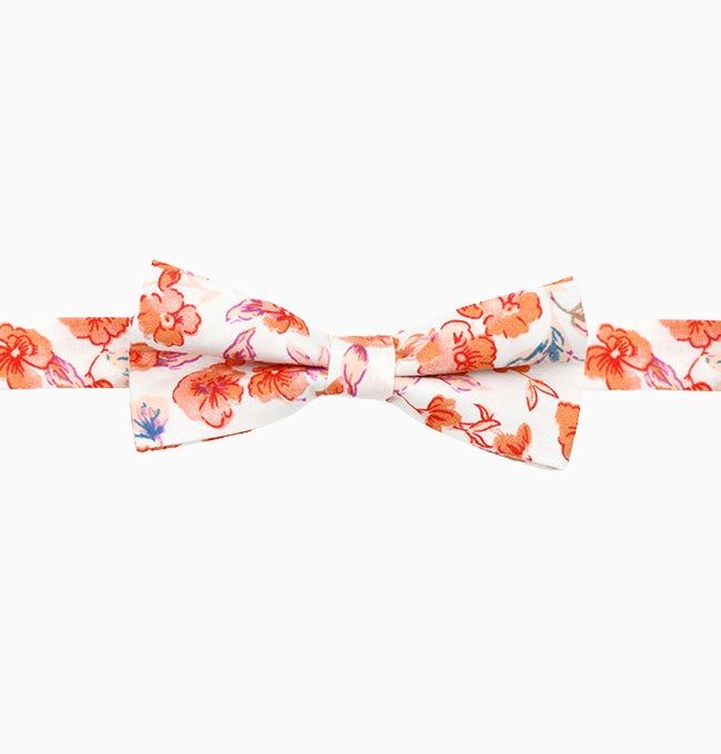 Noeud Papillon Liberty Rouge Dahlia Enfant en Coton