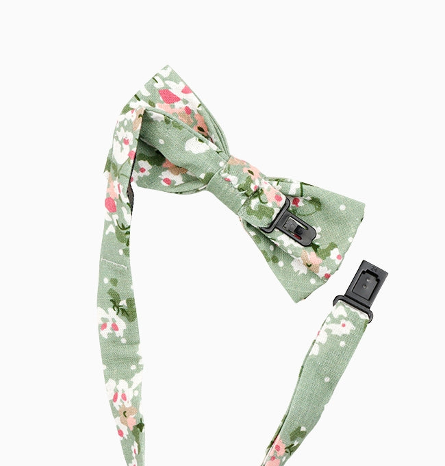 Noeud Papillon Liberty Vert Renoncule Enfant en Coton