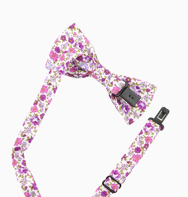 Noeud Papillon Liberty Violet Aubriète Enfant en Coton