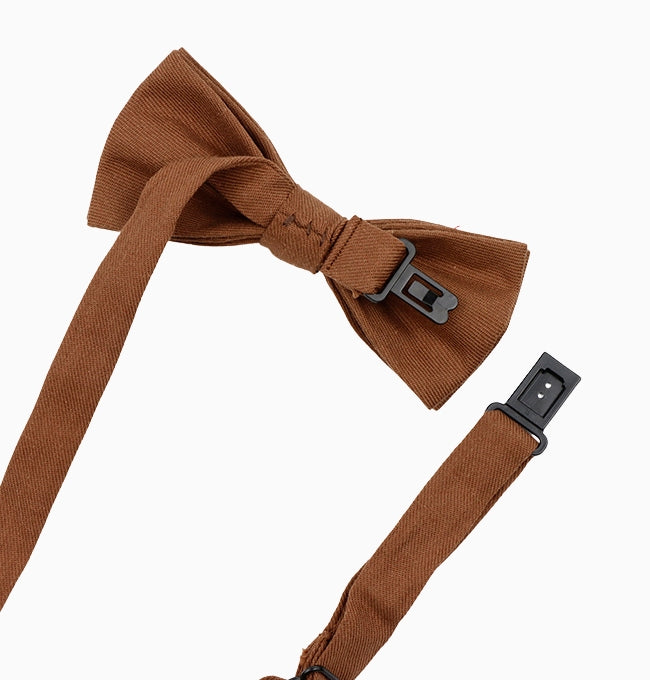 Noeud Papillon Marron Chocolat Enfant en Coton Côtelé