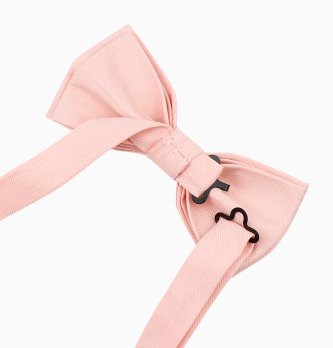 Noeud Papillon Rose Dragée Homme en Coton Côtelé