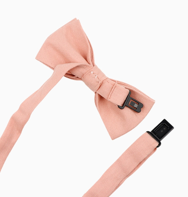 Noeud Papillon Rose Pastel Enfant en Coton Côtelé