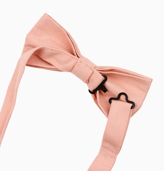 Noeud Papillon Rose Pastel Homme en Coton Côtelé