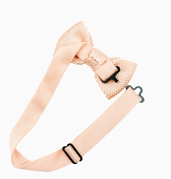 Noeud Papillon Rose Poudré Enfant en Tricot
