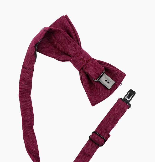 Noeud Papillon Rouge Bordeaux Enfant en Lin