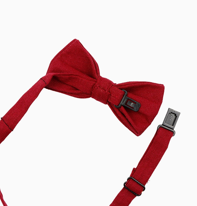 Noeud Papillon Rouge Cerise Enfant en Lin