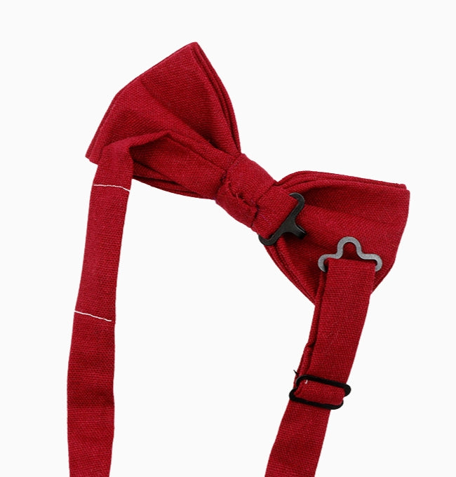 Noeud Papillon Rouge Cerise Homme en Lin