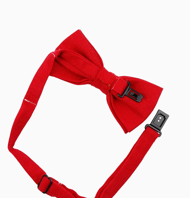 Noeud Papillon Rouge Enfant en Lin