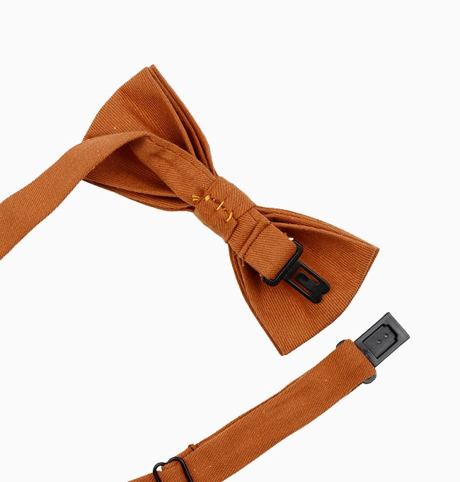 Noeud Papillon Terracotta Sienne Enfant en Coton Côtelé