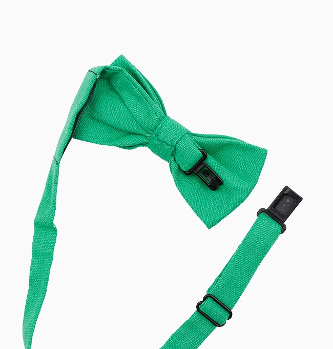 Noeud Papillon Vert Émeraude Enfant en Lin