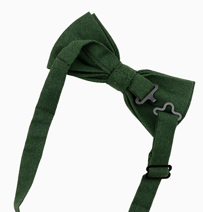 Noeud Papillon Vert Forêt Homme en Lin
