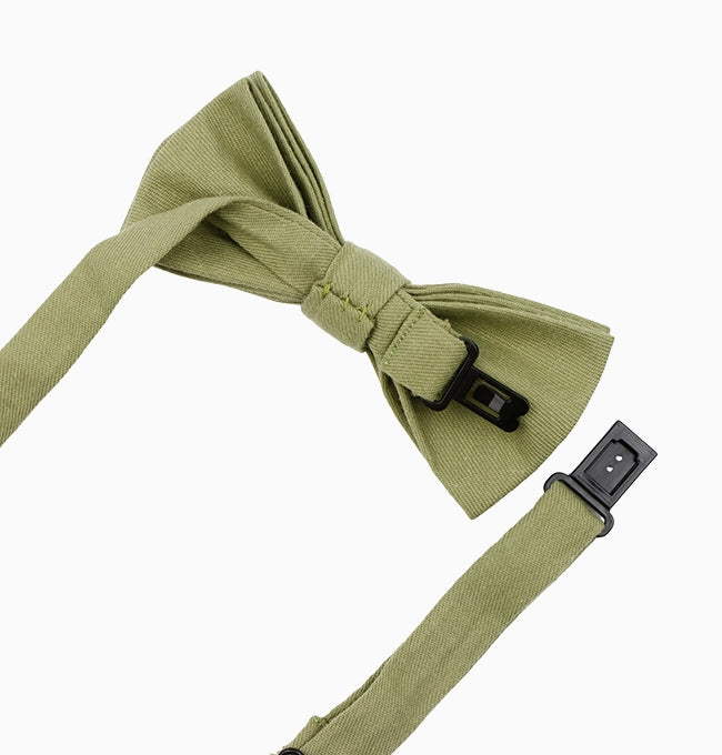 Noeud Papillon Vert Kaki Enfant en Coton Côtelé