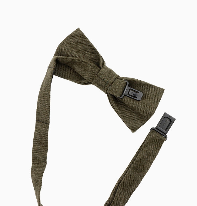 Noeud Papillon Vert Olive Enfant en Lin