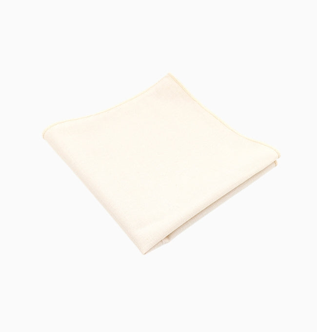 Pochette de Costume Beige en Coton