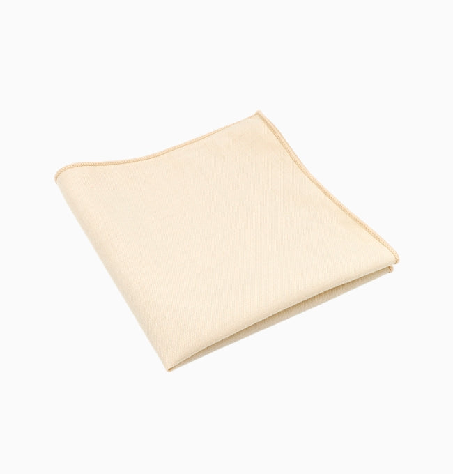 Pochette de Costume Beige en Coton Côtelé