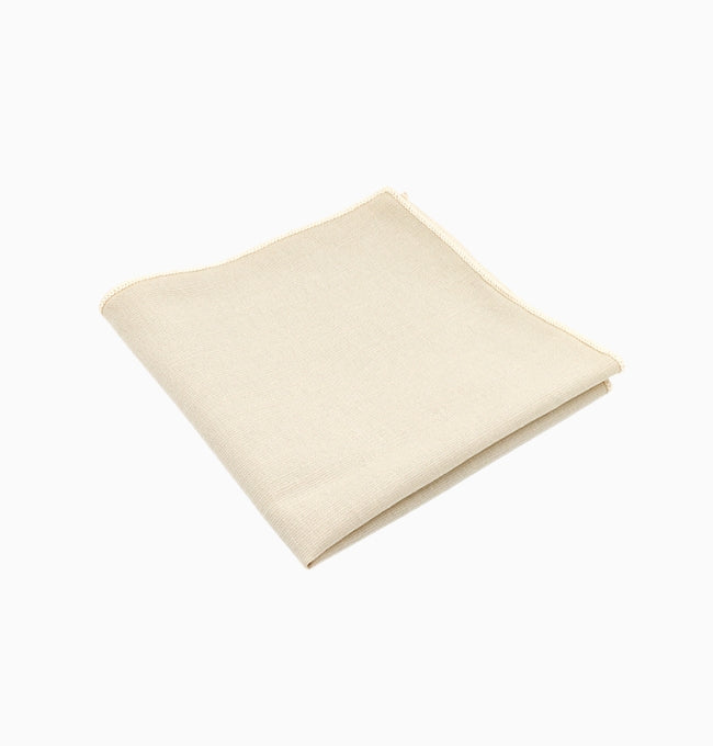 Pochette de Costume Beige Ivoire en Coton