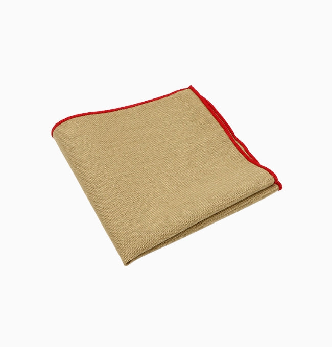 Pochette de Costume Beige Sable en Lin
