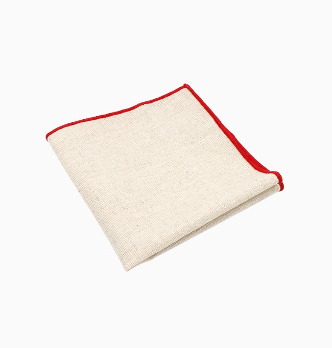 Pochette de Costume Blanc Cassé en Lin