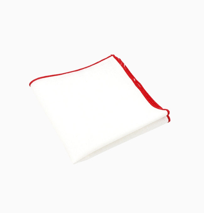 Pochette de Costume Blanc en Lin