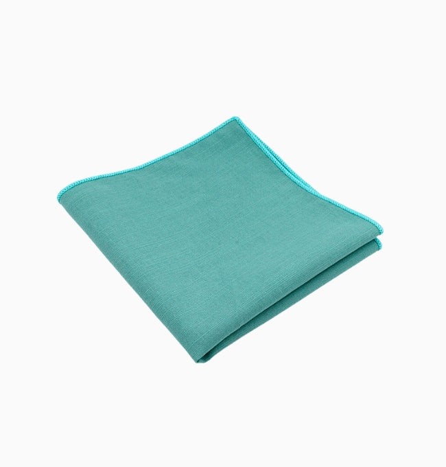 Pochette de Costume Bleu Canard en Coton