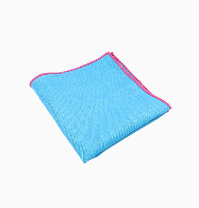 Pochette de Costume Bleu Ciel en Lin
