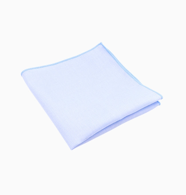 Pochette de Costume Bleu Clair en Coton Côtelé