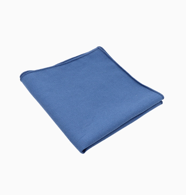 Pochette de Costume Bleu Cobalt en Coton Côtelé