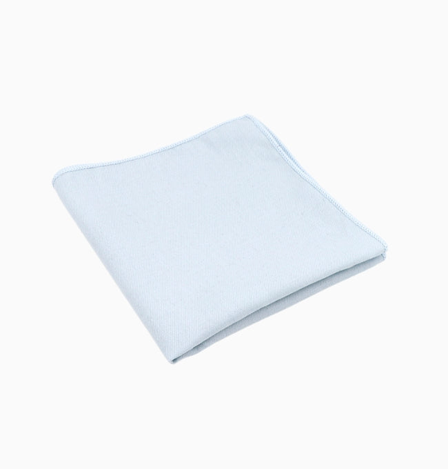 Pochette de Costume Bleu en Coton Côtelé